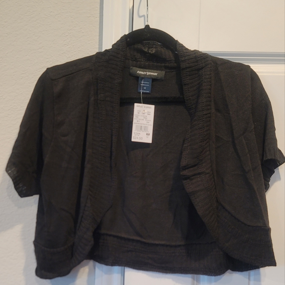 Open Front Lightweight Short Sleeve Shrug